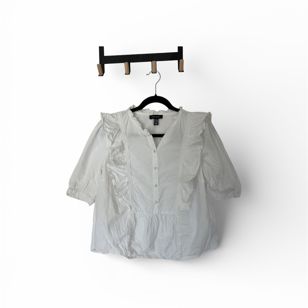 New Look Ivory Ruffle Top‎